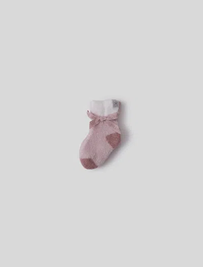Barefoot Dreams Cozychic Lite® Baby Sock Stripe Set In Dusty Rose Multi