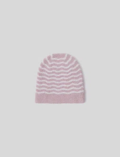 Barefoot Dreams Cozychic Lite® Baby Wavy Stripe Beanie In Dusty Rose Multi
