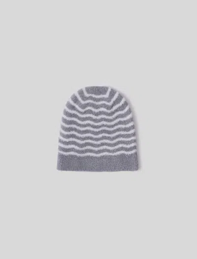 Barefoot Dreams Cozychic Lite® Baby Wavy Stripe Beanie In Moonbeam Multi