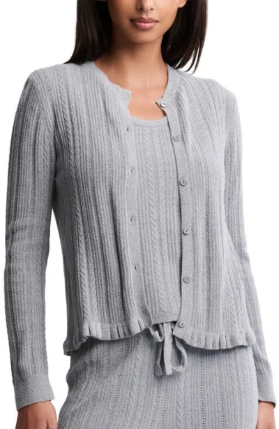 Barefoot Dreams Cozychic Lite® Cable Knit Cardigan In Gray