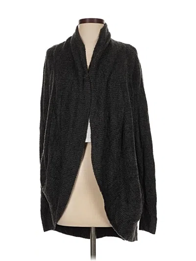 Pre-owned Barefoot Dreams Cozychic Lite Cardigan Sweater In Black
