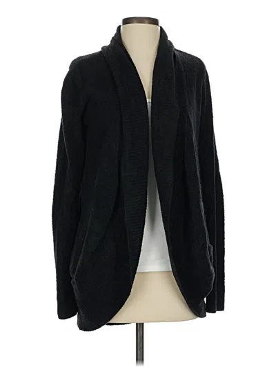 Pre-owned Barefoot Dreams Cozychic Lite Cardigan Sweater In Black
