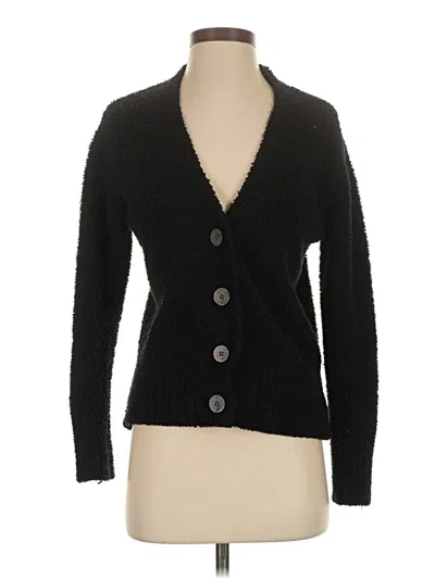 Pre-owned Barefoot Dreams Cozychic Lite Cardigan Sweater In Black