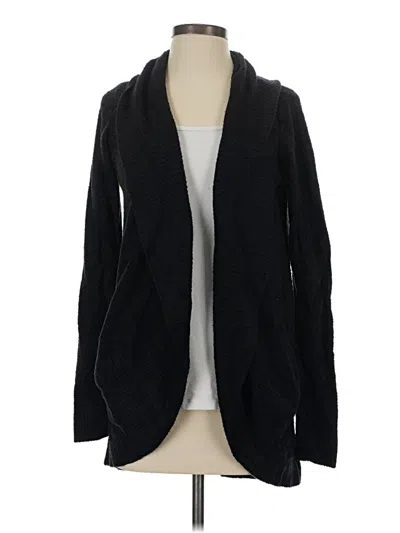 Pre-owned Barefoot Dreams Cozychic Lite Cardigan Sweater In Black