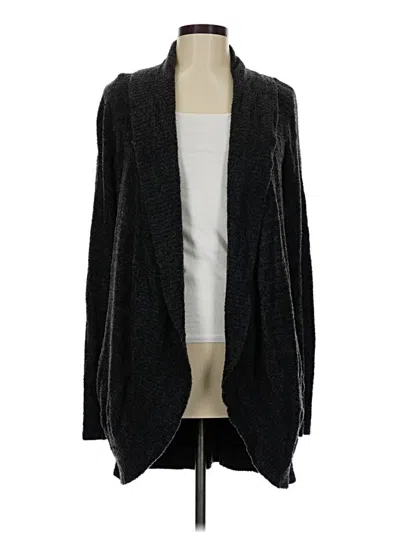 Pre-owned Barefoot Dreams Cozychic Lite Cardigan Sweater In Black
