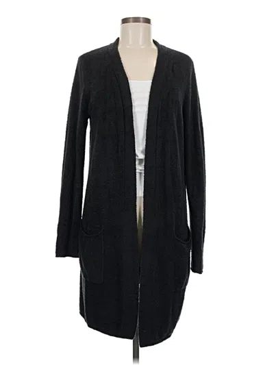 Pre-owned Barefoot Dreams Cozychic Lite Cardigan Sweater In Black
