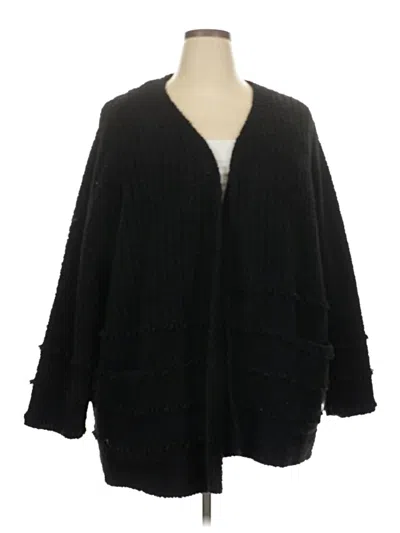 Pre-owned Barefoot Dreams Cozychic Lite Cardigan Sweater In Black