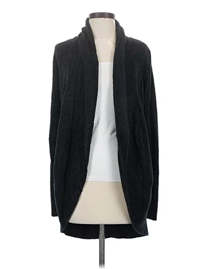 Pre-owned Barefoot Dreams Cozychic Lite Cardigan Sweater In Black