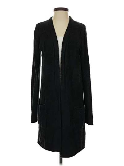 Pre-owned Barefoot Dreams Cozychic Lite Cardigan Sweater In Black