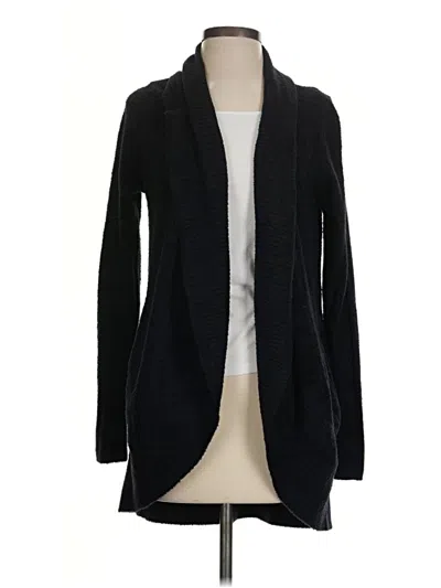Pre-owned Barefoot Dreams Cozychic Lite Cardigan Sweater In Black
