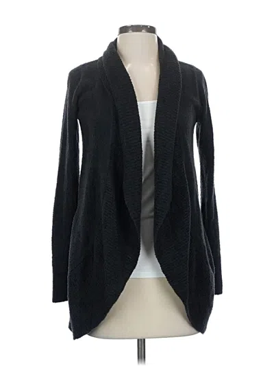 Pre-owned Barefoot Dreams Cozychic Lite Cardigan Sweater In Black