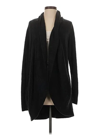 Pre-owned Barefoot Dreams Cozychic Lite Cardigan Sweater In Black