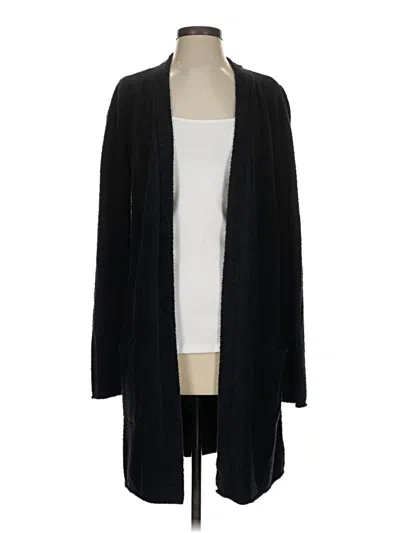 Pre-owned Barefoot Dreams Cozychic Lite Cardigan Sweater In Black