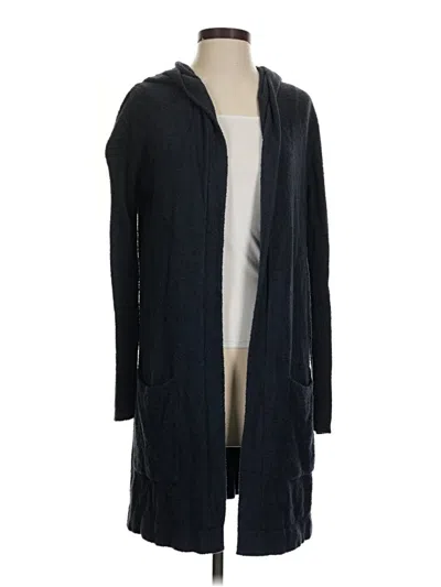 Pre-owned Barefoot Dreams Cozychic Lite Cardigan Sweater In Black