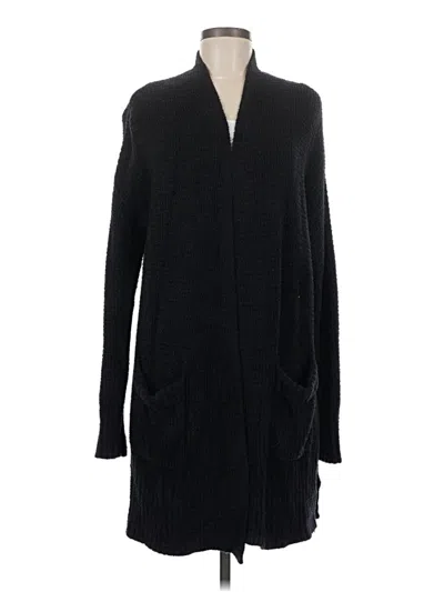 Pre-owned Barefoot Dreams Cozychic Lite Cardigan Sweater In Black