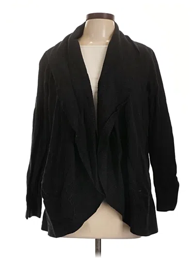 Pre-owned Barefoot Dreams Cozychic Lite Cardigan Sweater In Black