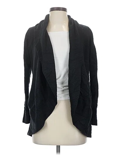 Pre-owned Barefoot Dreams Cozychic Lite Cardigan Sweater In Black