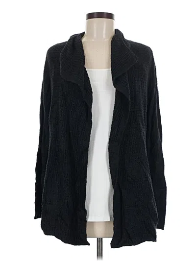Pre-owned Barefoot Dreams Cozychic Lite Cardigan Sweater In Black