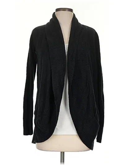 Pre-owned Barefoot Dreams Cozychic Lite Cardigan Sweater In Black