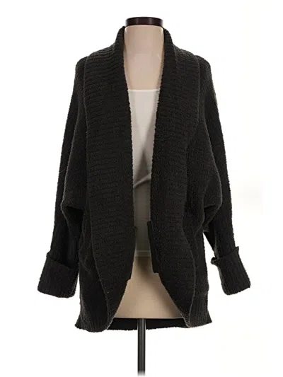 Pre-owned Barefoot Dreams Cozychic Lite Cardigan Sweater In Black