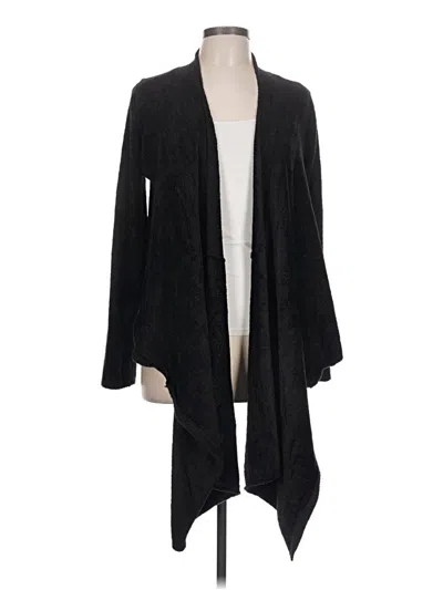 Pre-owned Barefoot Dreams Cozychic Lite Cardigan Sweater In Black