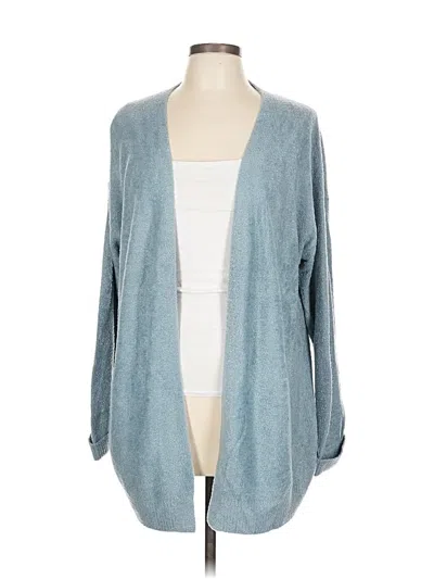 Pre-owned Barefoot Dreams Cozychic Lite Cardigan Sweater In Blue