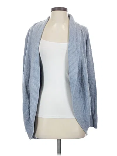 Pre-owned Barefoot Dreams Cozychic Lite Cardigan Sweater In Blue