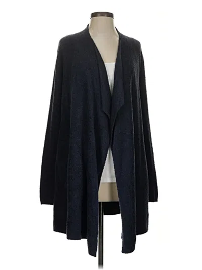 Pre-owned Barefoot Dreams Cozychic Lite Cardigan Sweater In Blue