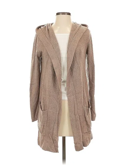 Pre-owned Barefoot Dreams Cozychic Lite Cardigan Sweater In Brown