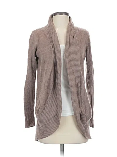 Pre-owned Barefoot Dreams Cozychic Lite Cardigan Sweater In Brown