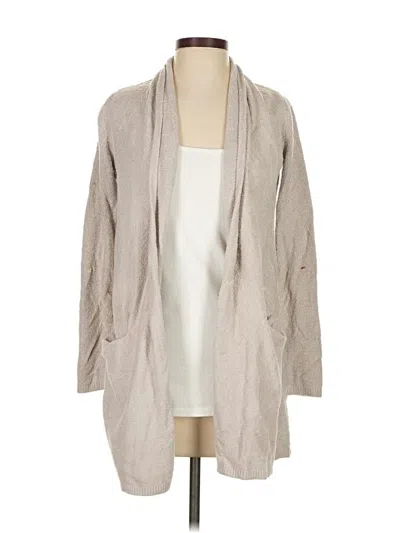 Pre-owned Barefoot Dreams Cozychic Lite Cardigan Sweater In Brown