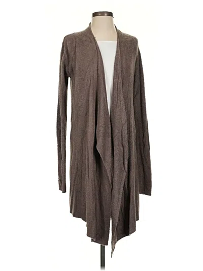 Pre-owned Barefoot Dreams Cozychic Lite Cardigan Sweater In Brown