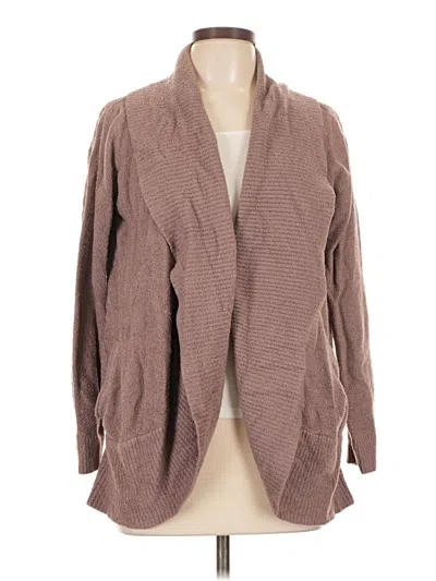 Pre-owned Barefoot Dreams Cozychic Lite Cardigan Sweater In Brown