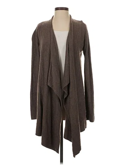 Pre-owned Barefoot Dreams Cozychic Lite Cardigan Sweater In Brown
