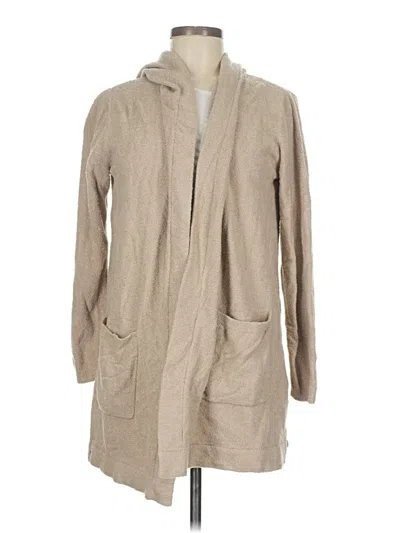 Pre-owned Barefoot Dreams Cozychic Lite Cardigan Sweater In Brown