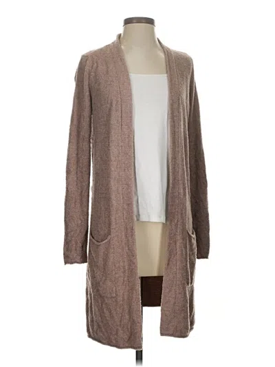 Pre-owned Barefoot Dreams Cozychic Lite Cardigan Sweater In Brown
