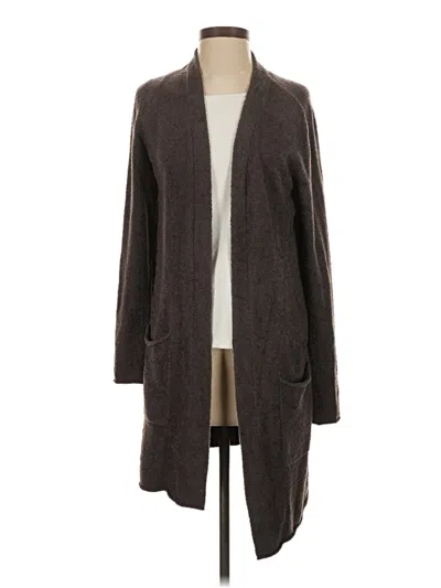 Pre-owned Barefoot Dreams Cozychic Lite Cardigan Sweater In Brown