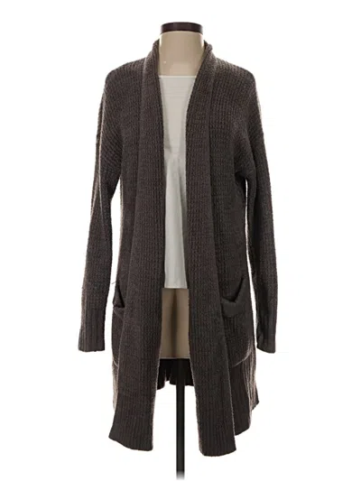 Pre-owned Barefoot Dreams Cozychic Lite Cardigan Sweater In Brown