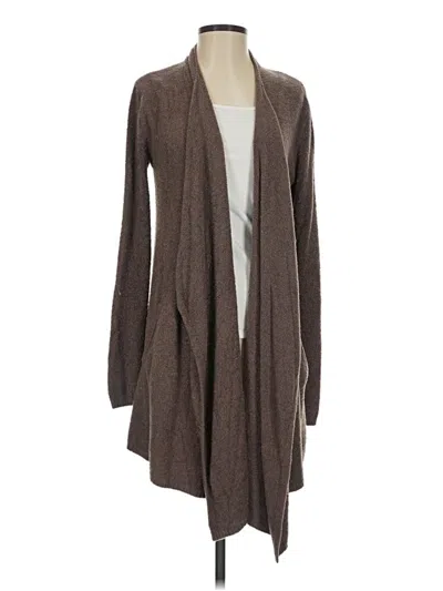 Pre-owned Barefoot Dreams Cozychic Lite Cardigan Sweater In Brown