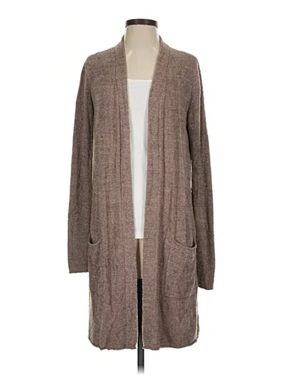 Pre-owned Barefoot Dreams Cozychic Lite Cardigan Sweater In Brown