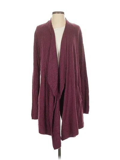 Pre-owned Barefoot Dreams Cozychic Lite Cardigan Sweater In Burgundy