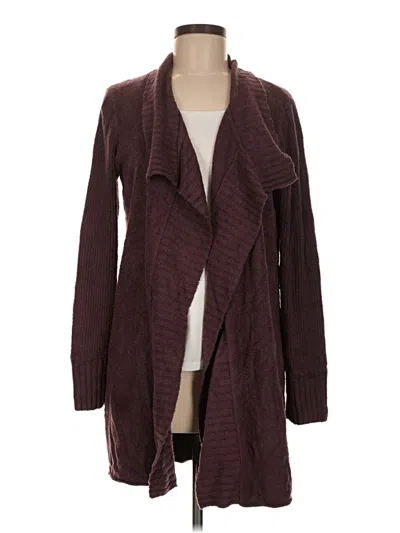 Pre-owned Barefoot Dreams Cozychic Lite Cardigan Sweater In Burgundy