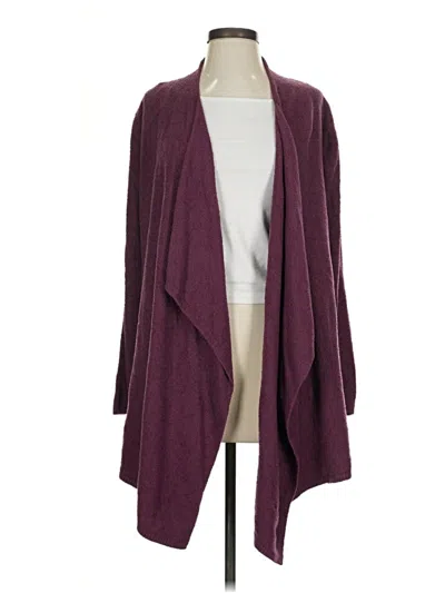 Pre-owned Barefoot Dreams Cozychic Lite Cardigan Sweater In Burgundy