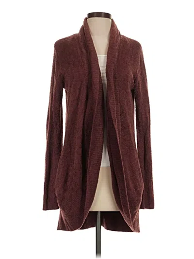 Pre-owned Barefoot Dreams Cozychic Lite Cardigan Sweater In Burgundy