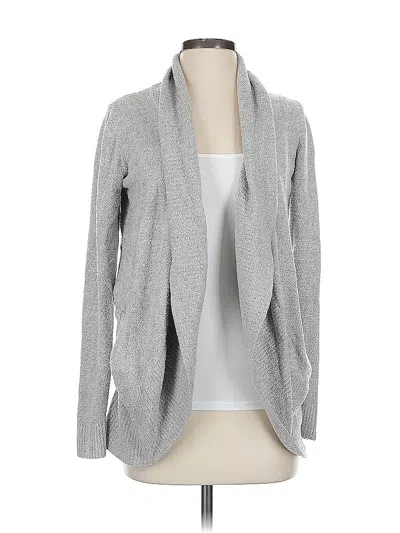 Pre-owned Barefoot Dreams Cozychic Lite Cardigan Sweater In Gray