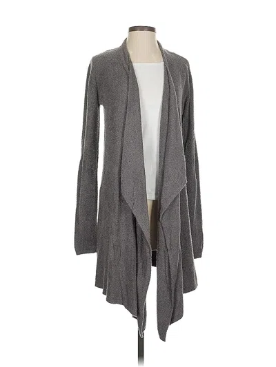 Pre-owned Barefoot Dreams Cozychic Lite Cardigan Sweater In Gray