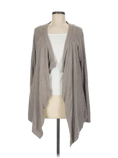 Pre-owned Barefoot Dreams Cozychic Lite Cardigan Sweater In Gray