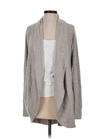 Pre-owned Barefoot Dreams Cozychic Lite Cardigan Sweater In Gray