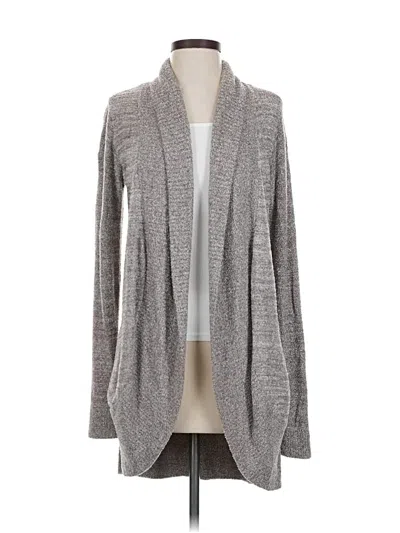 Pre-owned Barefoot Dreams Cozychic Lite Cardigan Sweater In Gray
