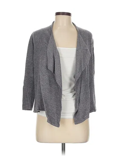 Pre-owned Barefoot Dreams Cozychic Lite Cardigan Sweater In Gray